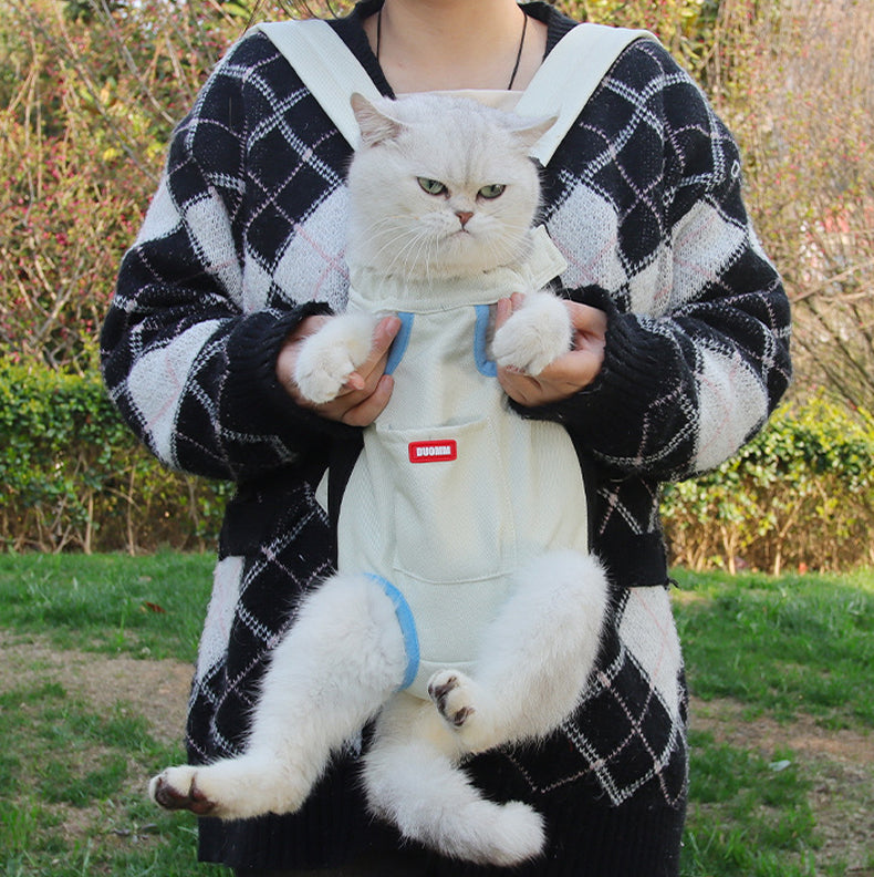 Portable pet outdoor bag, breathable cat bag with exposed pet backpack, comfortable dog backpack for outdoor activities, pet bag