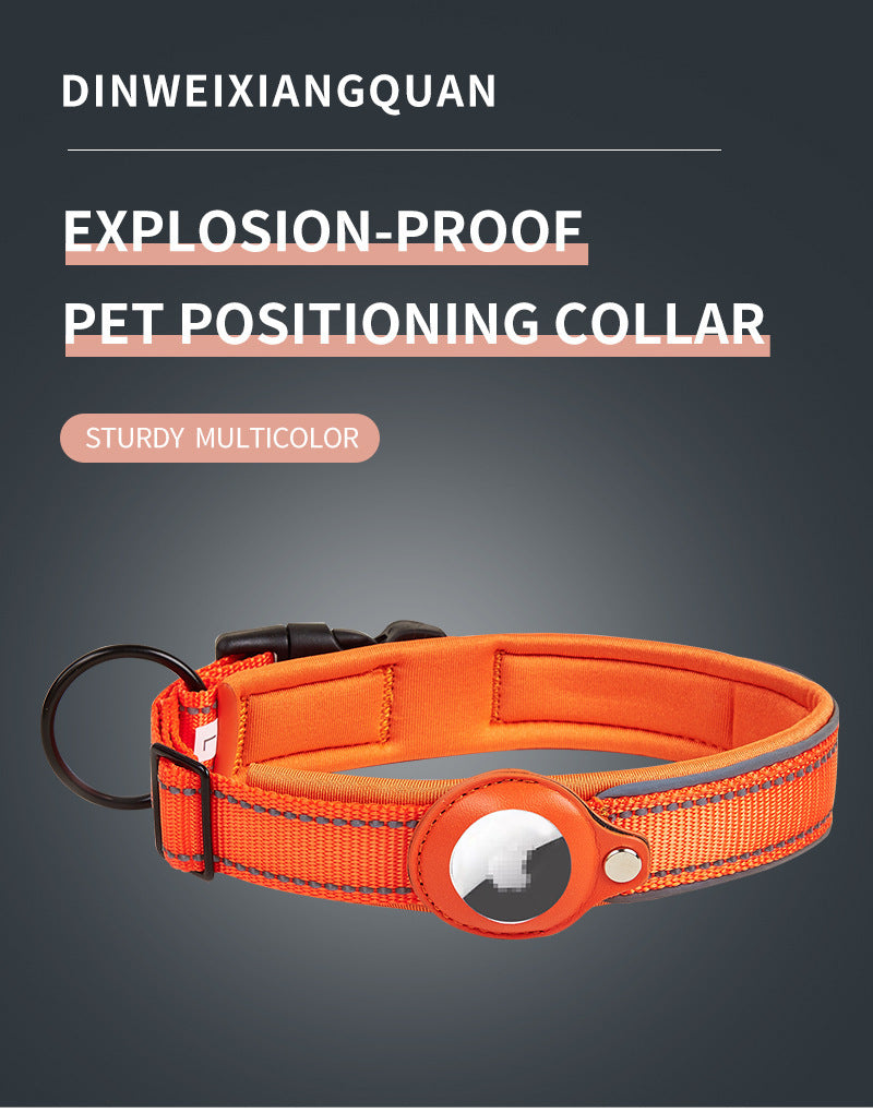 Pet positioning collar, compatible with airTag, anti loss, dog leash