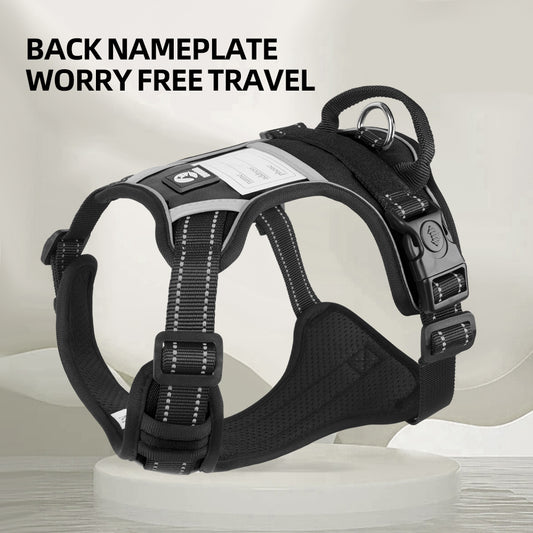 Dog leash, explosion-proof, large dog chest harness, vest style reflective dog chest and back outdoor walking leash