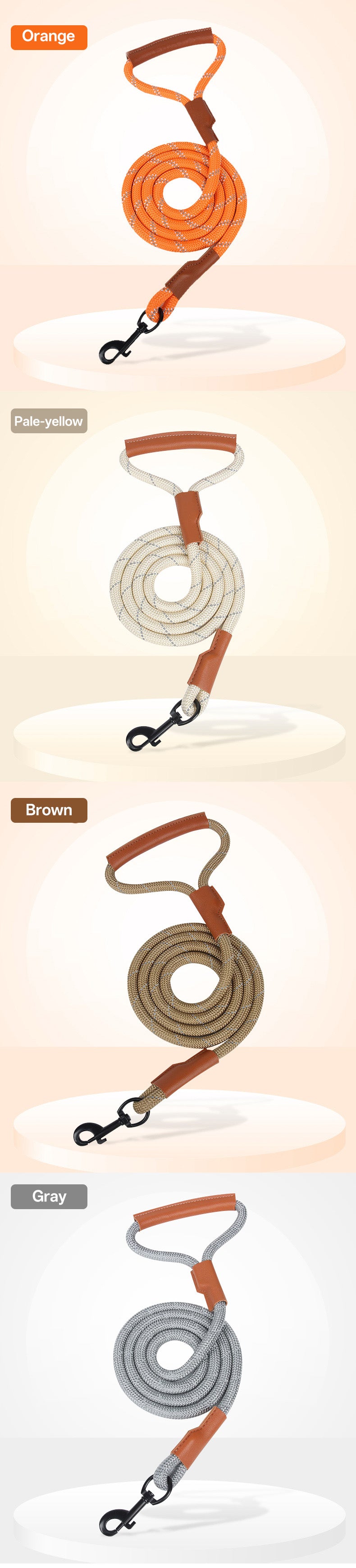 New dog leash imitation nylon reflective dog leash explosion-proof punch