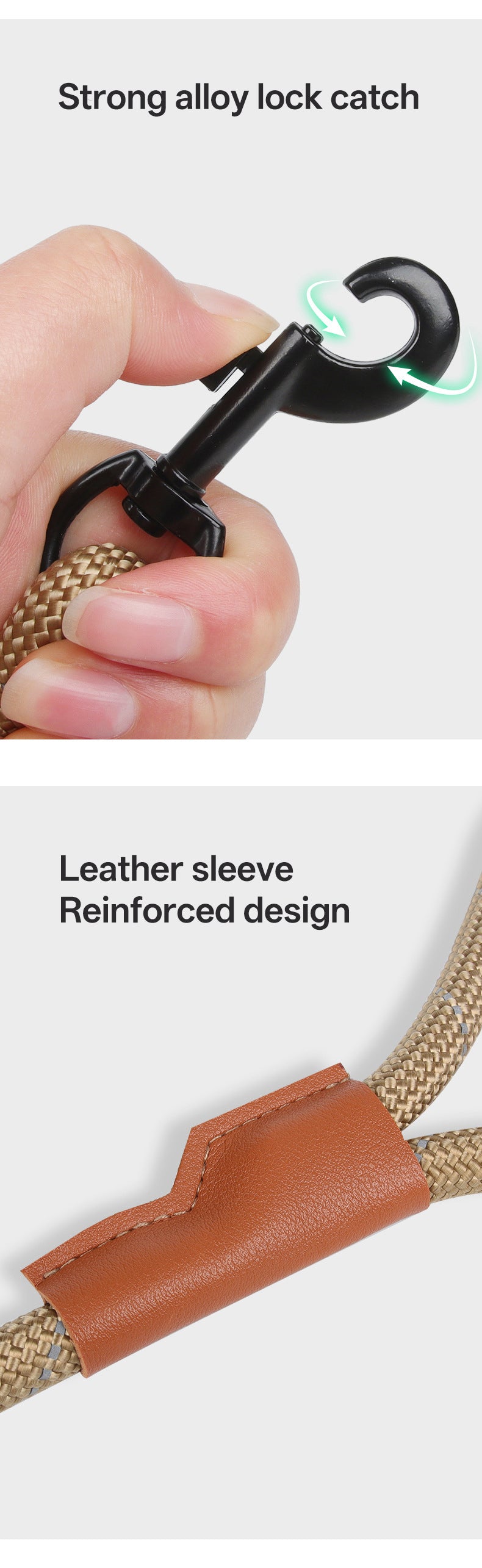 New dog leash imitation nylon reflective dog leash explosion-proof punch