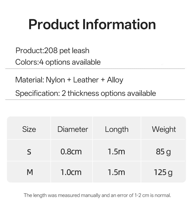 New dog leash imitation nylon reflective dog leash explosion-proof punch