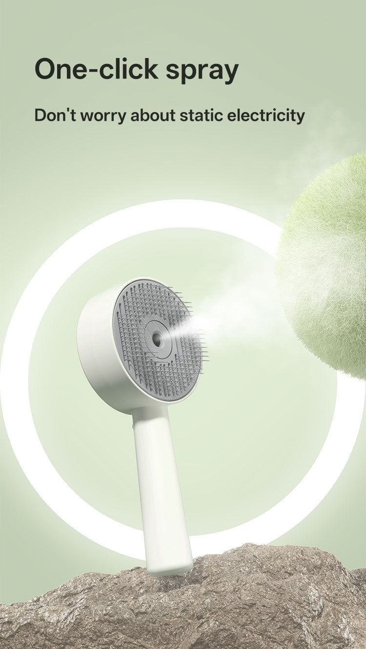 Pet spray comb cat dog comb steam comb one button self-cleaning hair removal massage cat dog comb