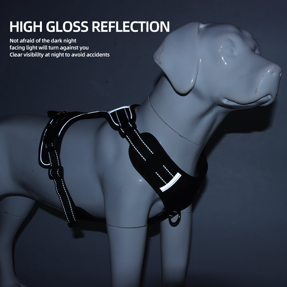 Dog leash, explosion-proof, large dog chest harness, vest style reflective dog chest and back outdoor walking leash