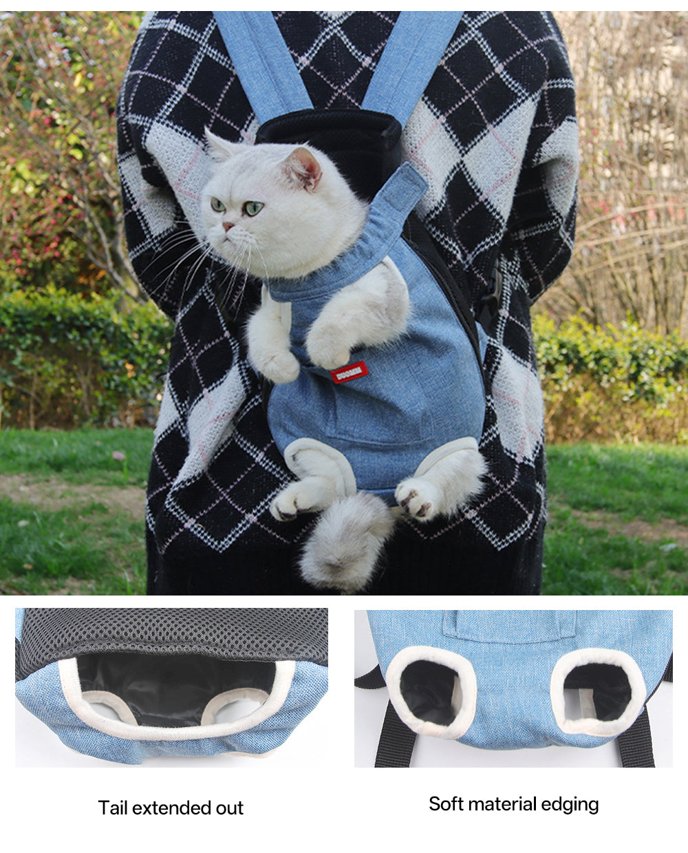 Portable pet outdoor bag, breathable cat bag with exposed pet backpack, comfortable dog backpack for outdoor activities, pet bag