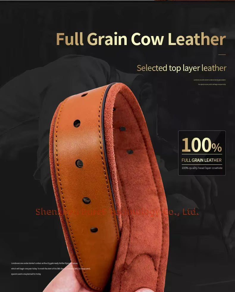 Pet dog positioning collar, leather protective sleeve collar, compatible with airTag, anti loss collar