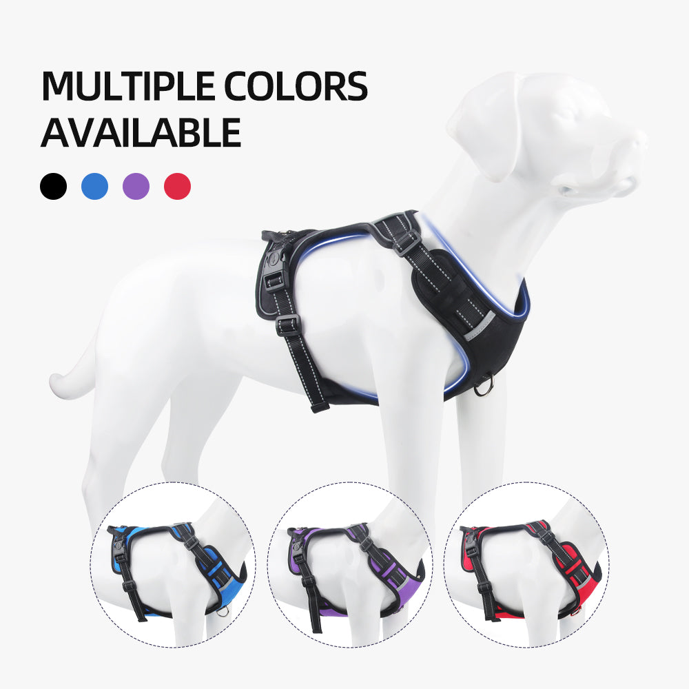 Dog leash, explosion-proof, large dog chest harness, vest style reflective dog chest and back outdoor walking leash