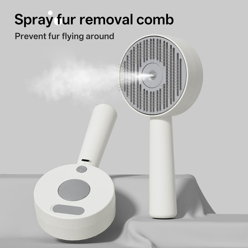 Pet spray comb cat dog comb steam comb one button self-cleaning hair removal massage cat dog comb