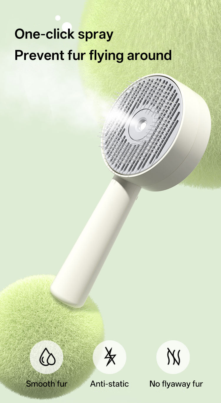 Pet spray comb cat dog comb steam comb one button self-cleaning hair removal massage cat dog comb