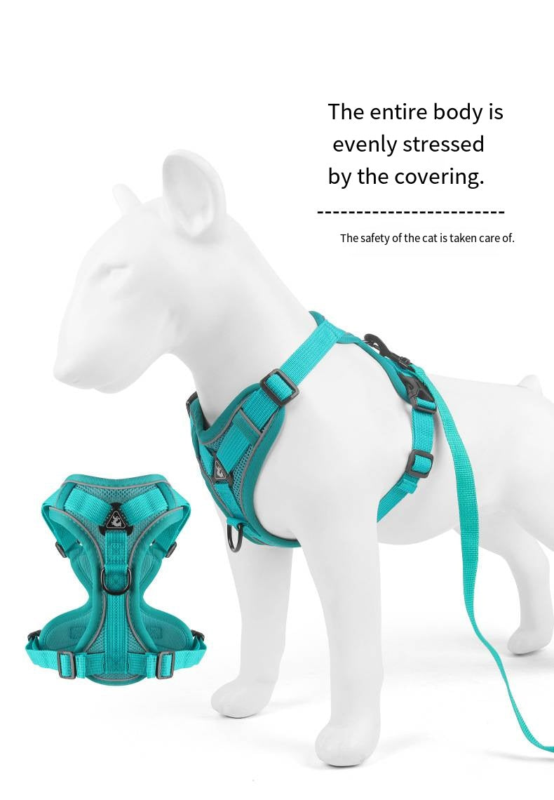 New cat leash vest style pet chest strap, reflective, breathable, anti slip, small dog walking, cat leash