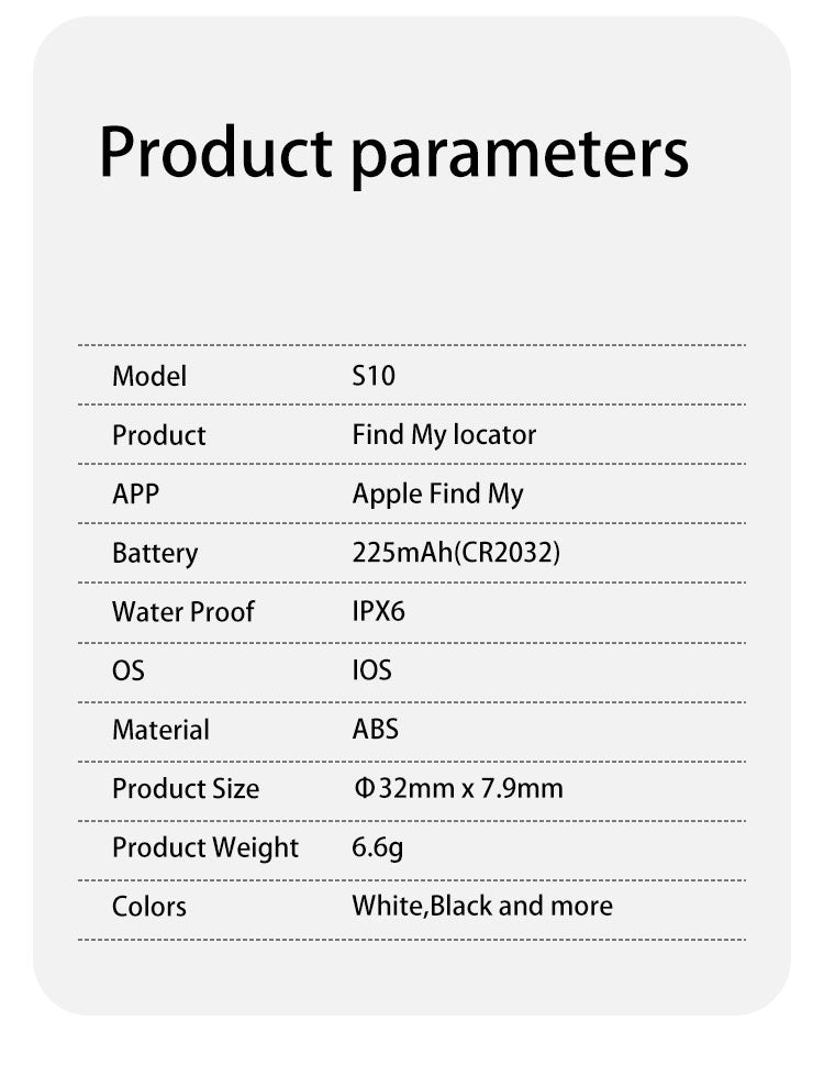 The same model as AirTag, suitable for finding anti-lost device iTag positioning tracker for the elderly, children, and pets to prevent them from getting lost