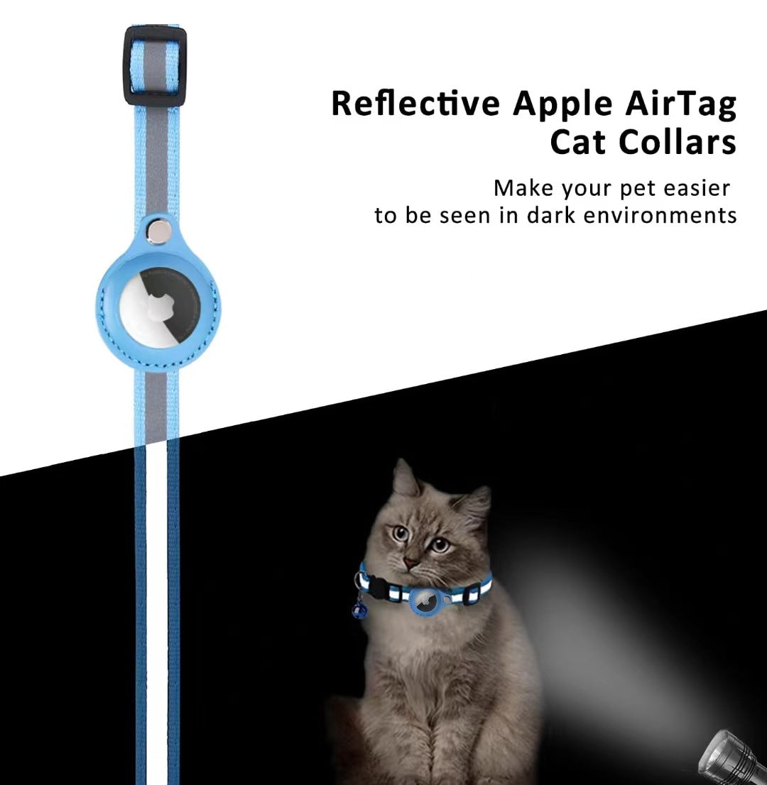 Pet positioning collar, compatible with airTag, anti loss, cat bell collar