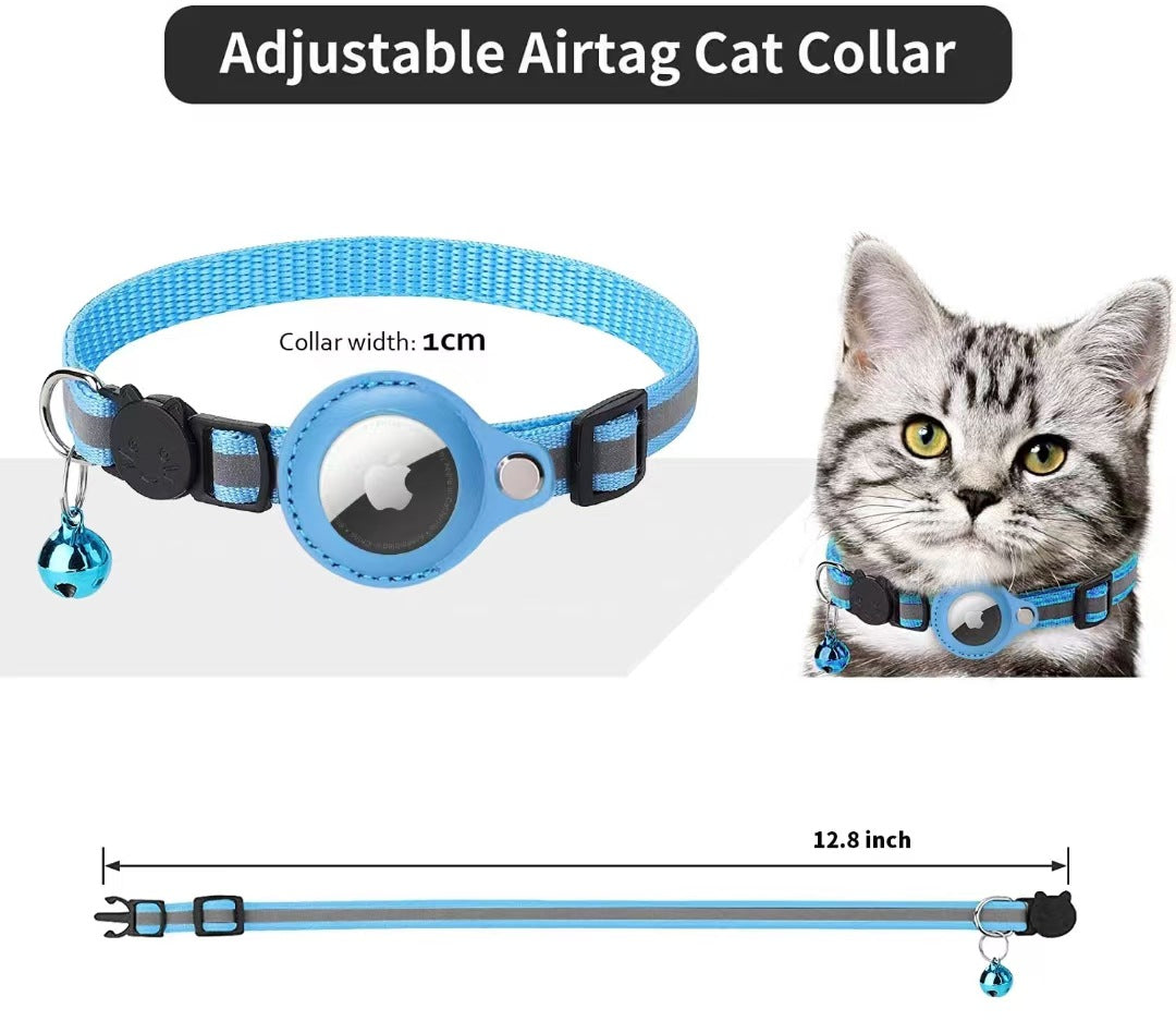 Pet positioning collar, compatible with airTag, anti loss, cat bell collar