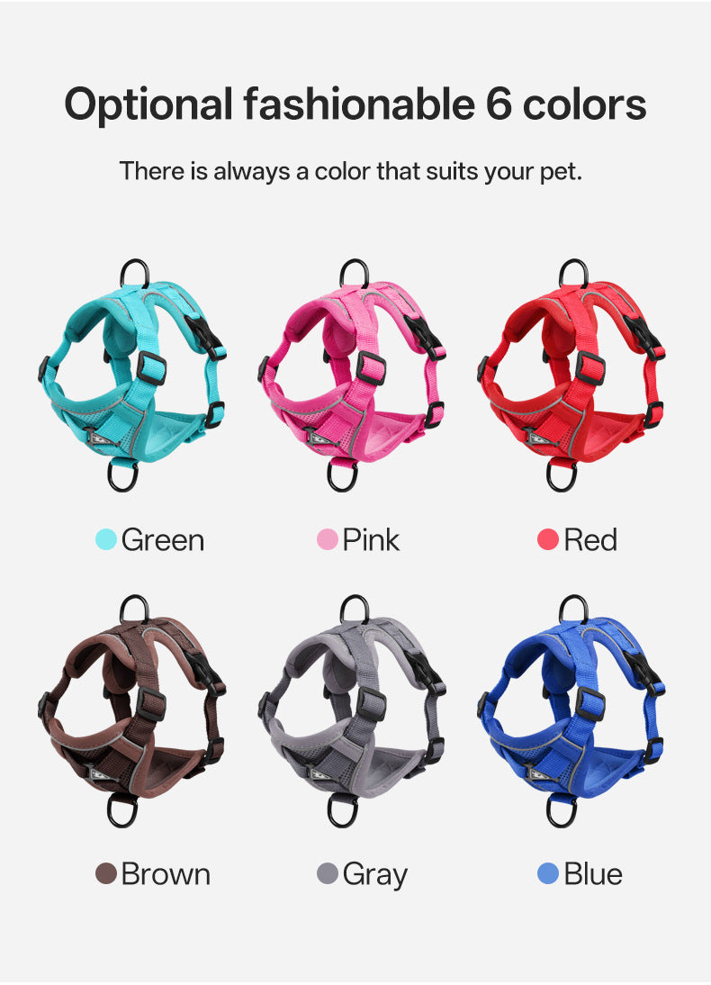 New cat leash vest style pet chest strap, reflective, breathable, anti slip, small dog walking, cat leash