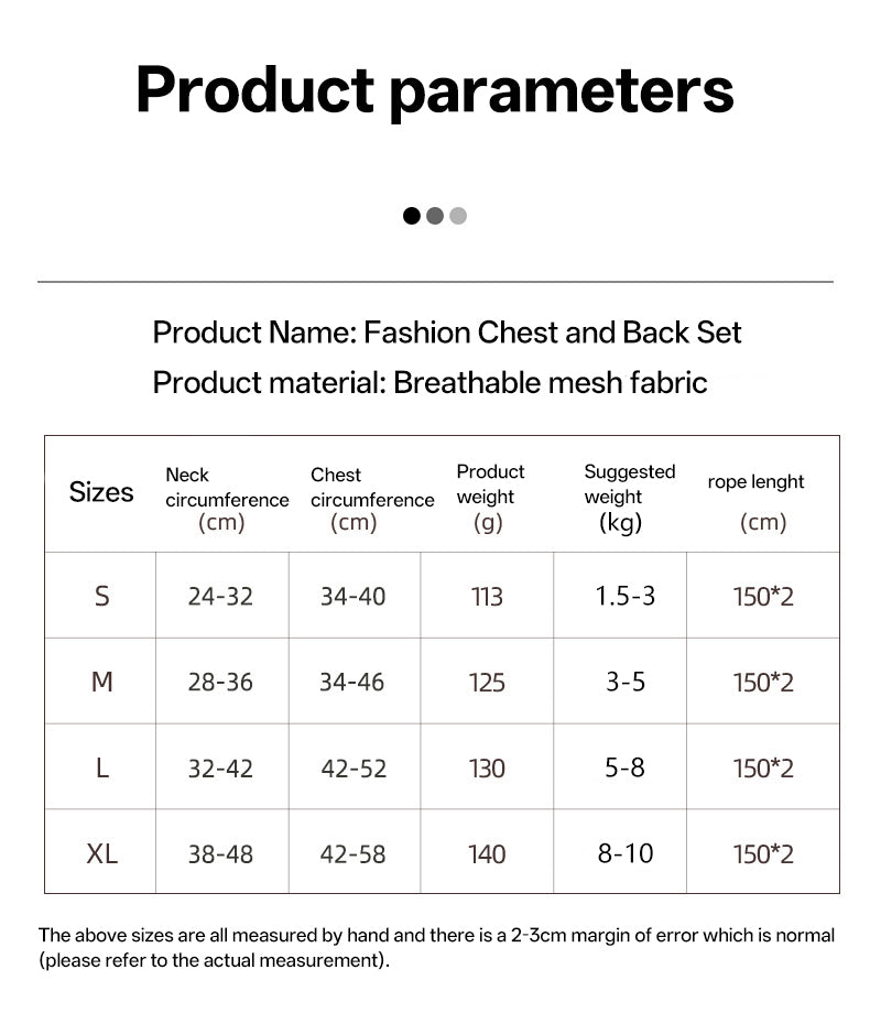 New cat leash vest style pet chest strap, reflective, breathable, anti slip, small dog walking, cat leash