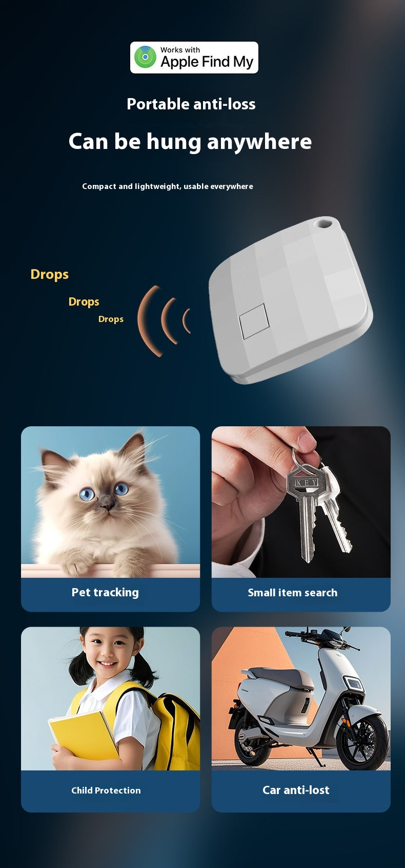 New Airtag Locator Compact Material Smooth Surface Pet Locator Elderly and Children Anti Loss Device